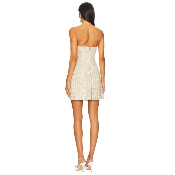 Line & Dot Pearl Sequin Dress in Ivory X-Large New Womens Strapless Mini - Picture 3 of 13
